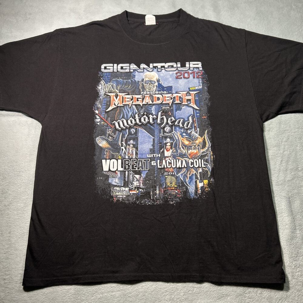 Y2k 2000s Megadeth Gigantour 2012 Shirt XL Tour AOP Motorhead Volbeat Lacuna
